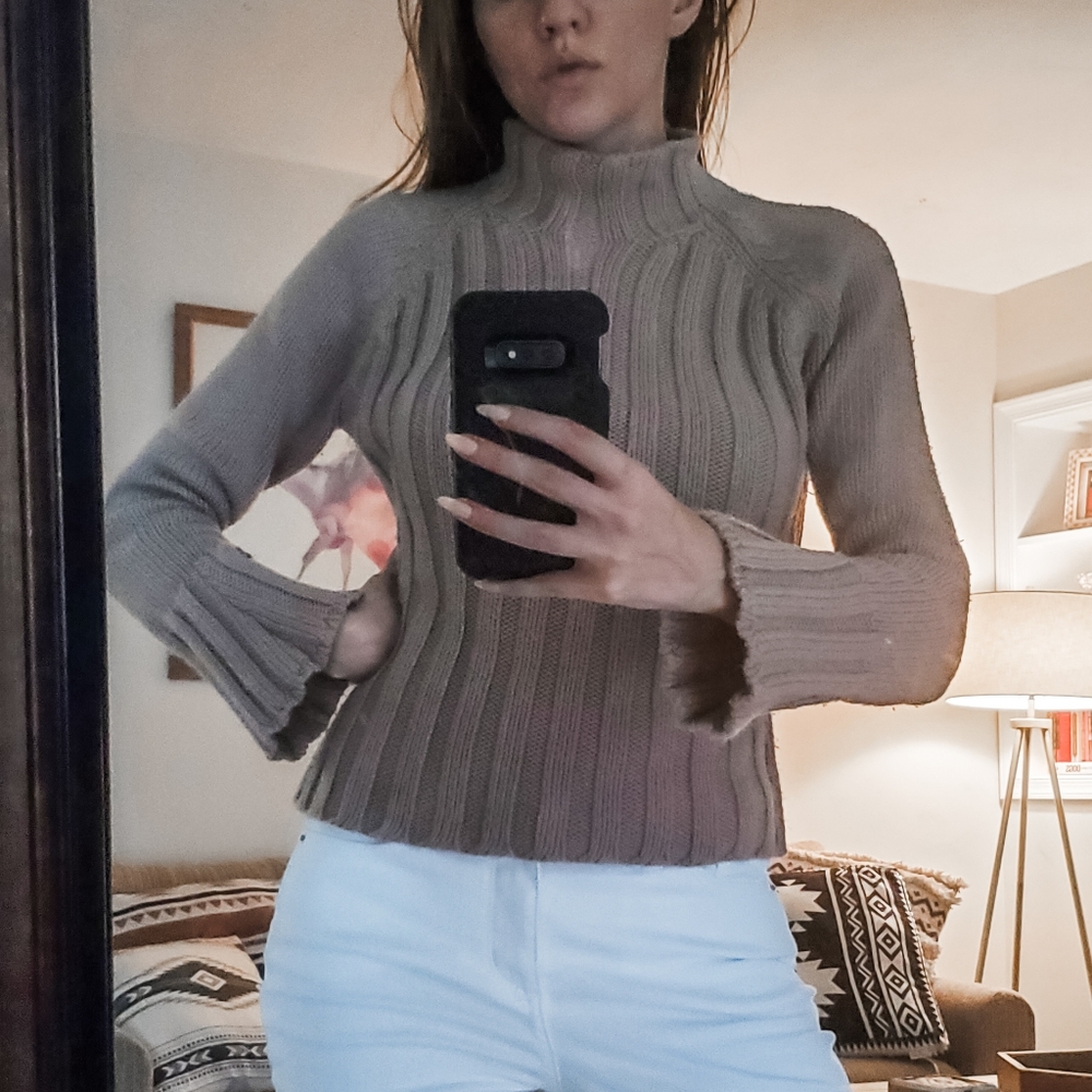 INC tan turtleneck sweater - Picture 2 of 4